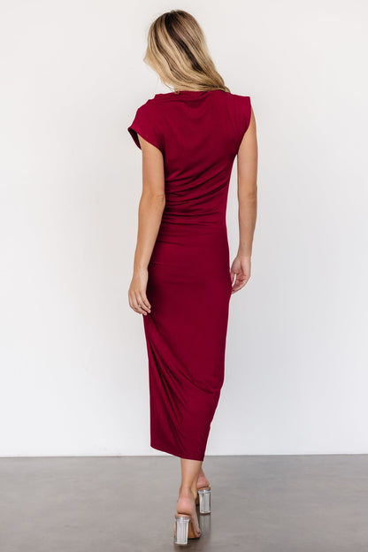 Sasha Ruched Maxi Dress | Berry - Baltic Born