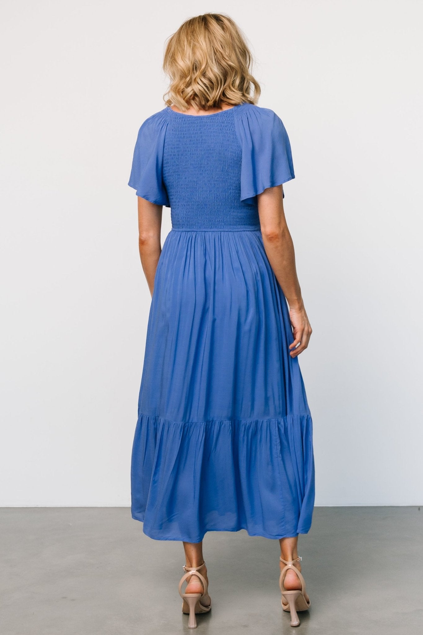 Isodora Blue Smocked Dress