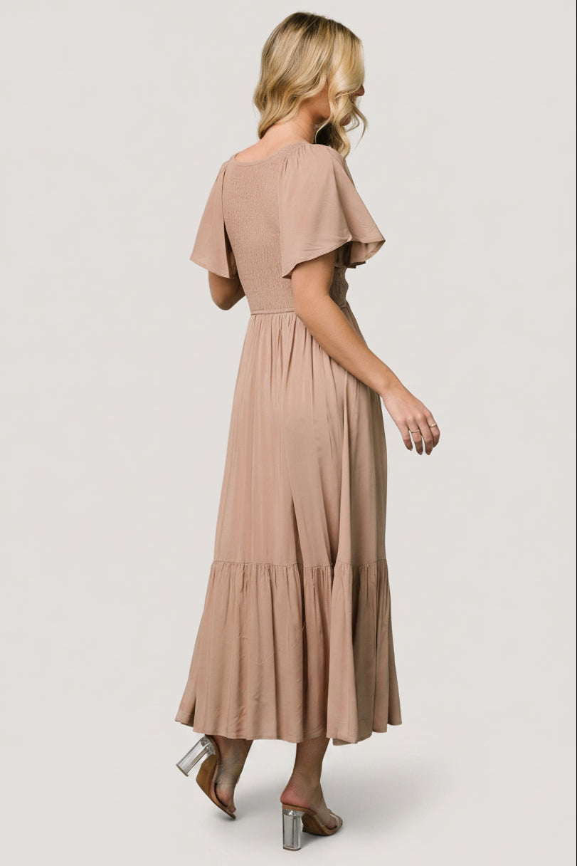 Scarlett Smocked Dress | Mocha
