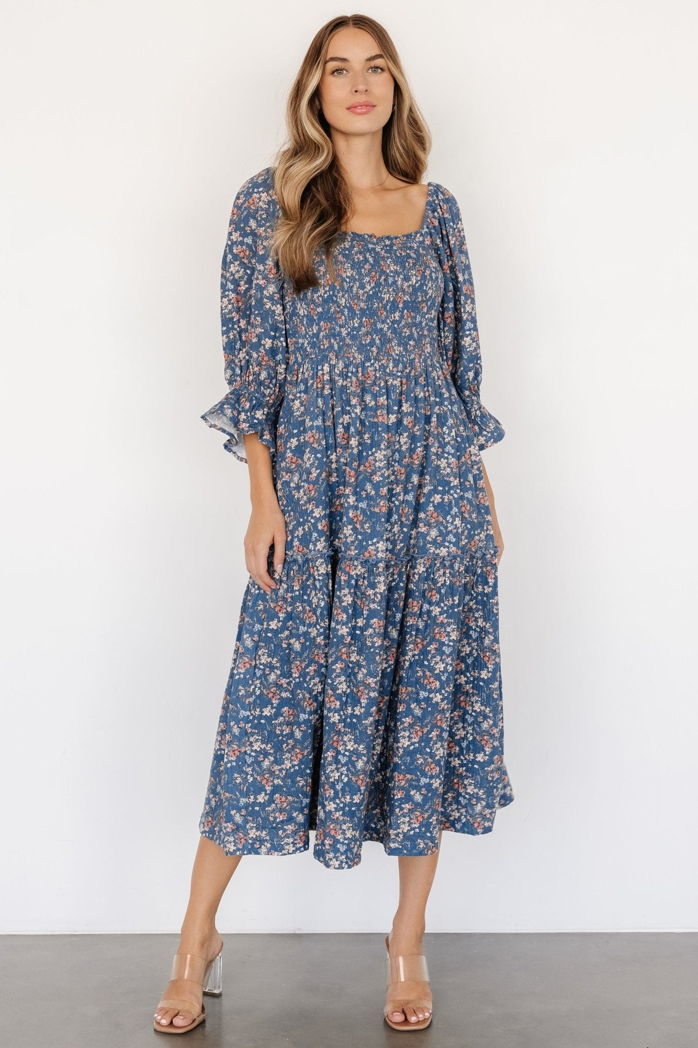 Sedona Smocked Dress | Blue Floral - Baltic Born