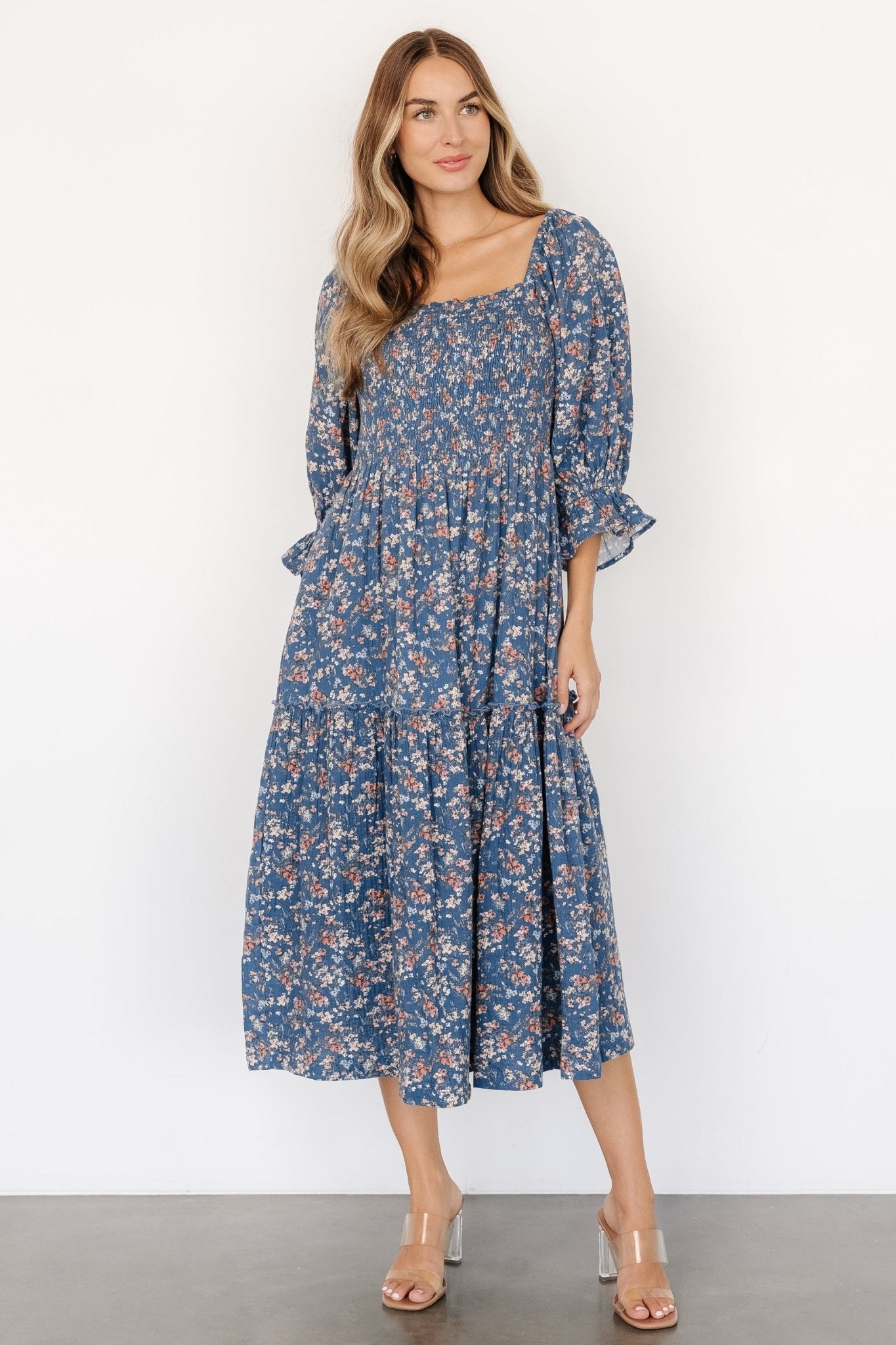 Sedona Smocked Dress | Blue Floral - Baltic Born