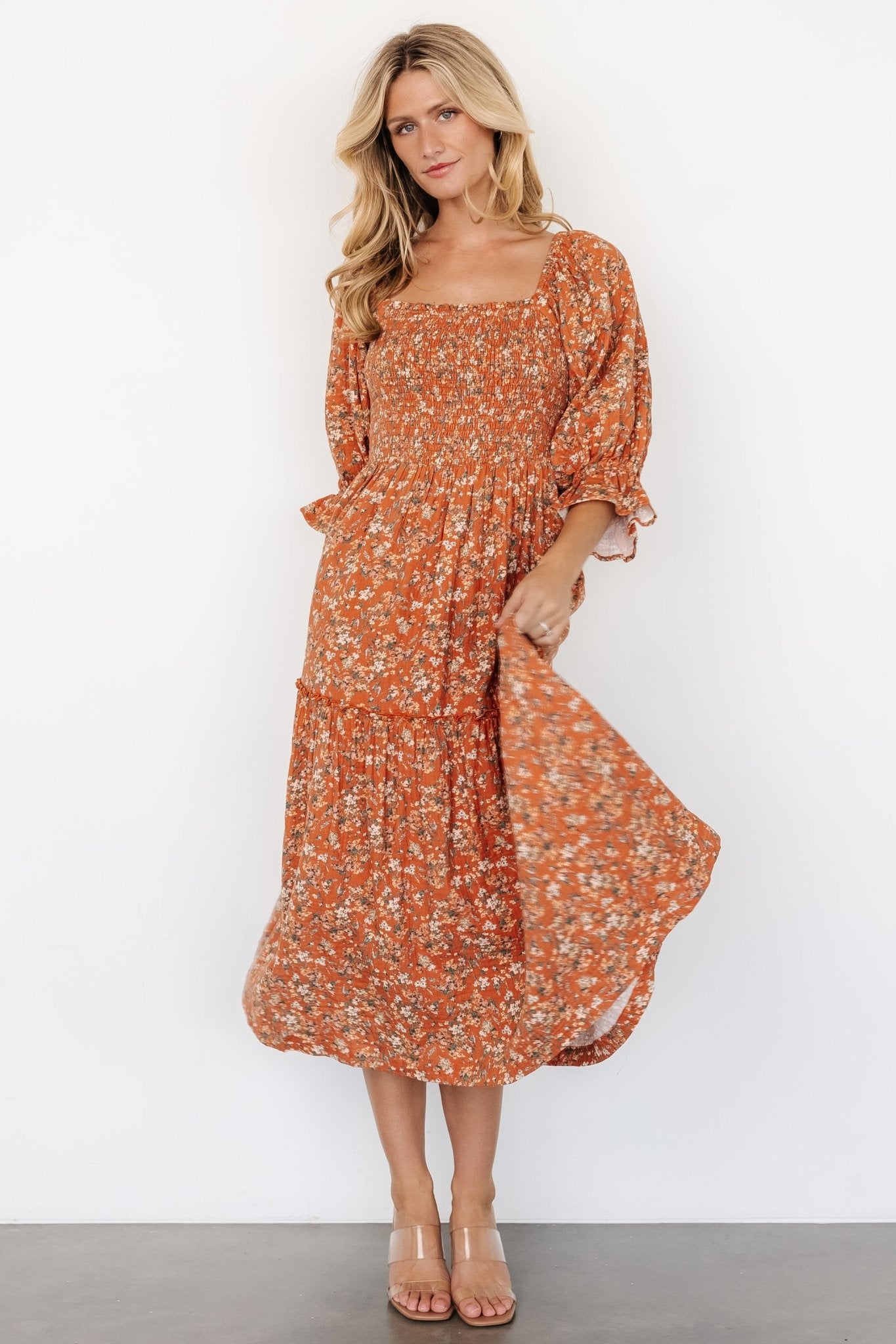 Sedona Smocked Dress | Light Rust - Baltic Born