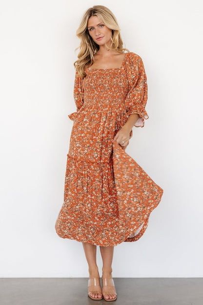 Sedona Smocked Dress | Light Rust - Baltic Born