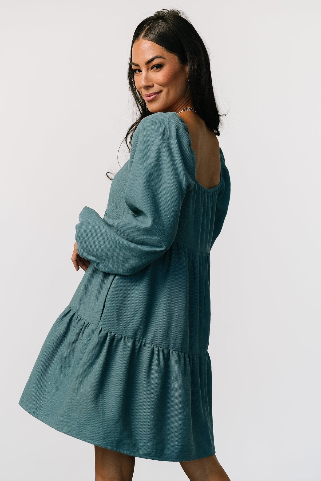 Selena Tiered Mini Dress | Vintage Teal - Baltic Born