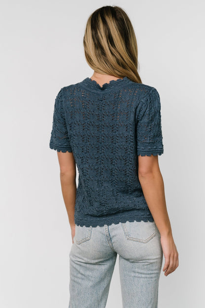 Serenity Crochet Sweater Top | Slate - Baltic Born