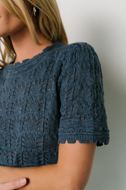 Serenity Crochet Sweater Top | Slate - Baltic Born