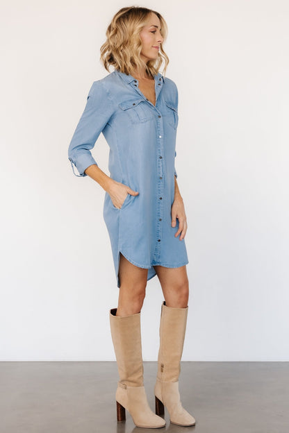 Shania Shirt Dress | Chambray - Baltic Born