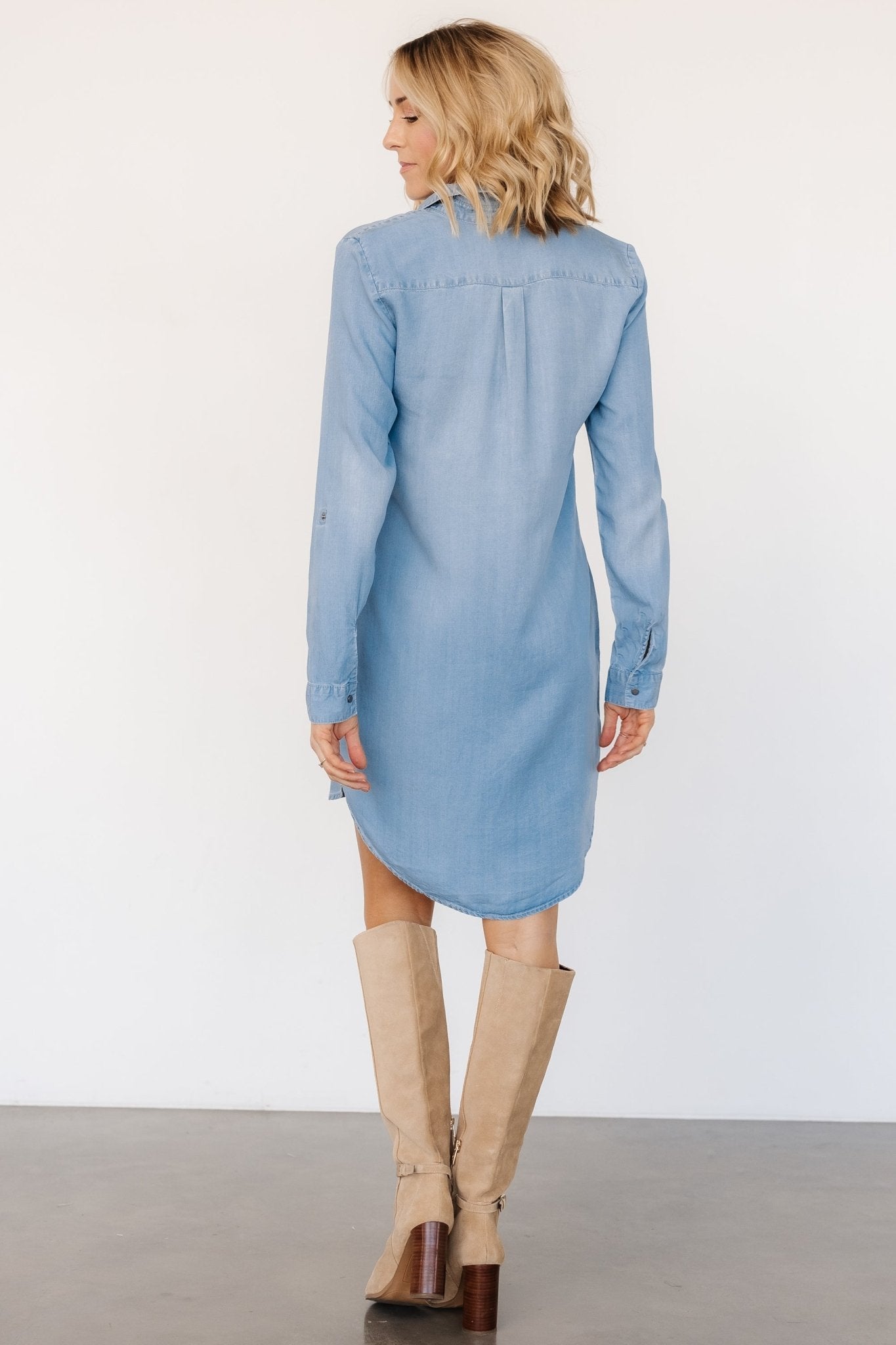 Shania Shirt Dress | Chambray - Baltic Born