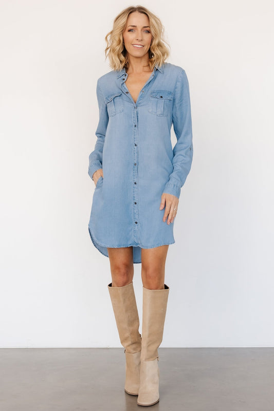 Shania Shirt Dress | Chambray - Baltic Born