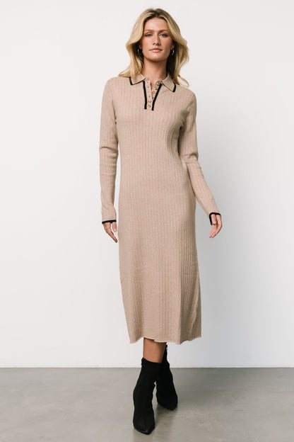 Shantel Polo Dress | Taupe + Black - Baltic Born