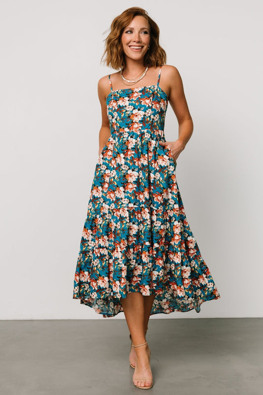 Shari Tank Maxi Dress | Deep Blue Floral - Baltic Born