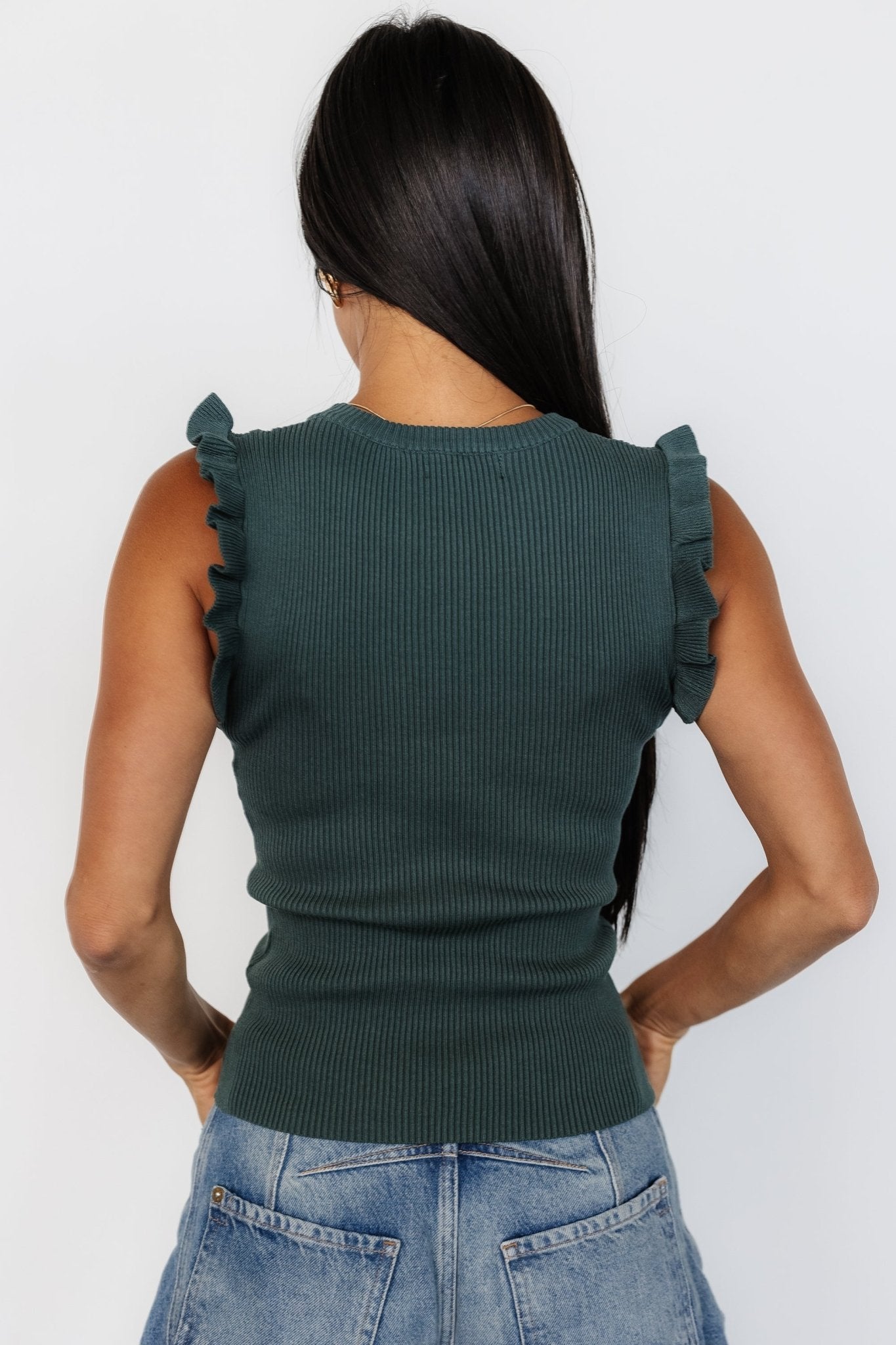 Shay Ribbed Top | Winter Green - Baltic Born