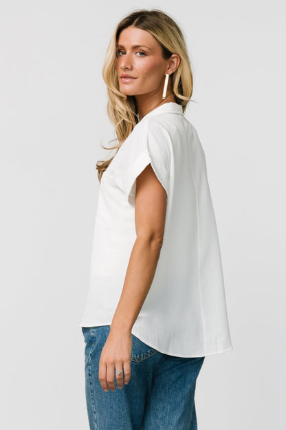 Shaylee Button Up Top | Off White - Baltic Born