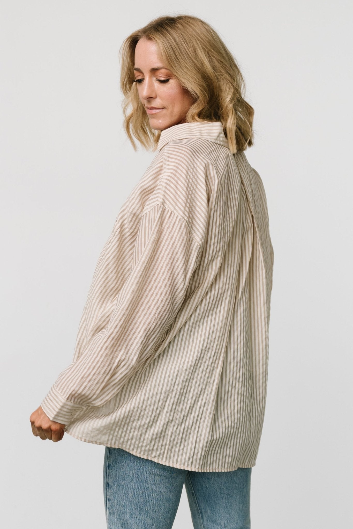 Sheldon Striped Oversized Top | Natural - Baltic Born