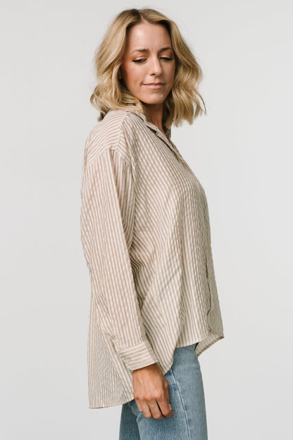 Sheldon Striped Oversized Top | Natural - Baltic Born