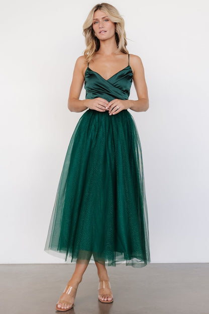 Shonda Sparkle Midi Dress | Emerald - Baltic Born