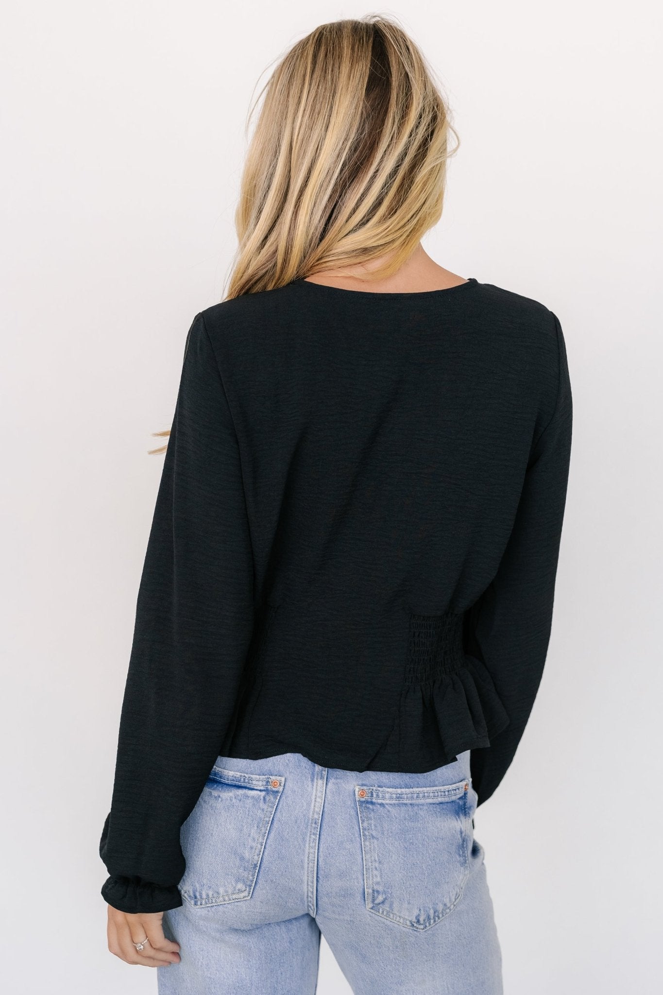 Siena Button Top | Black - Baltic Born