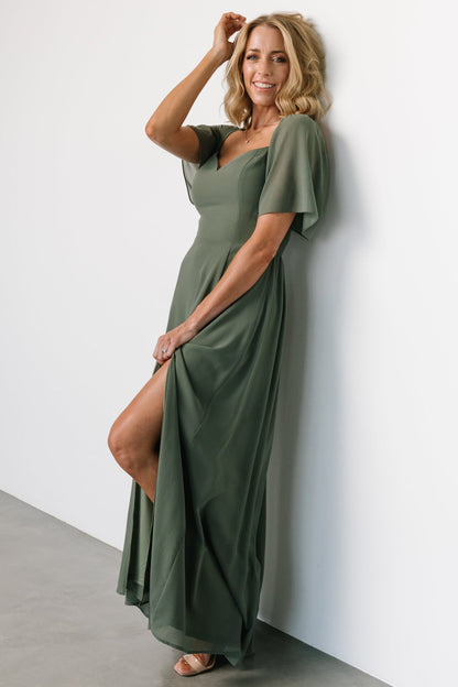 Sierra Sweetheart Maxi Dress | Dark Sage - Baltic Born