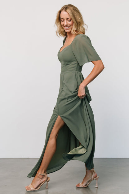 Sierra Sweetheart Maxi Dress | Dark Sage - Baltic Born