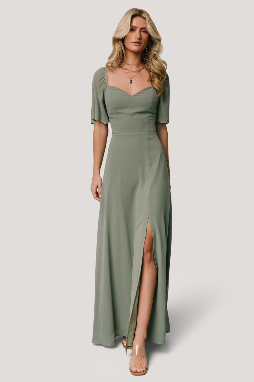 Sierra Sweetheart Maxi Dress — Eucalyptus