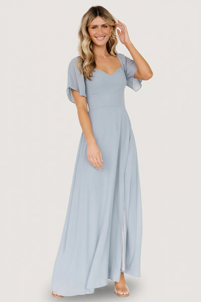 pale blue and white dress Sierra Sweetheart Maxi Dress