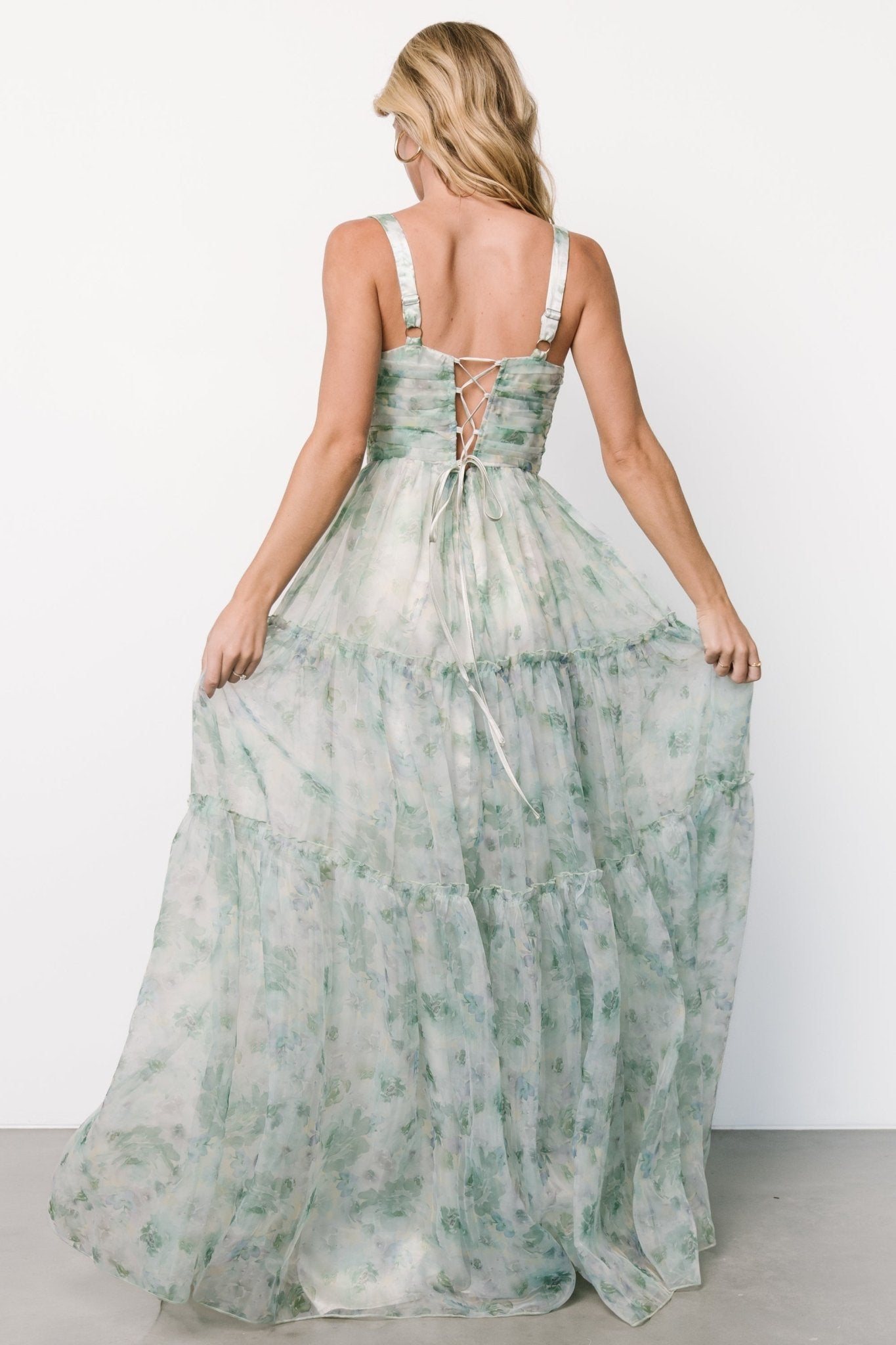 Sinclair Sweetheart Gown | Green Floral - Baltic Born