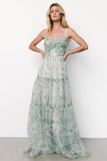 Sinclair Sweetheart Gown | Green Floral - Baltic Born