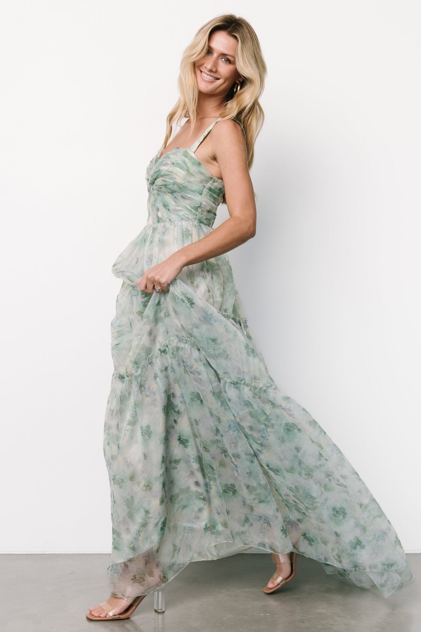 Sinclair Sweetheart Gown | Green Floral - Baltic Born