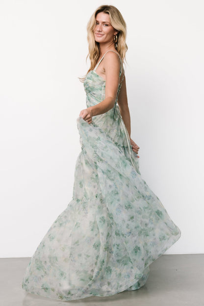 Sinclair Sweetheart Gown | Green Floral - Baltic Born