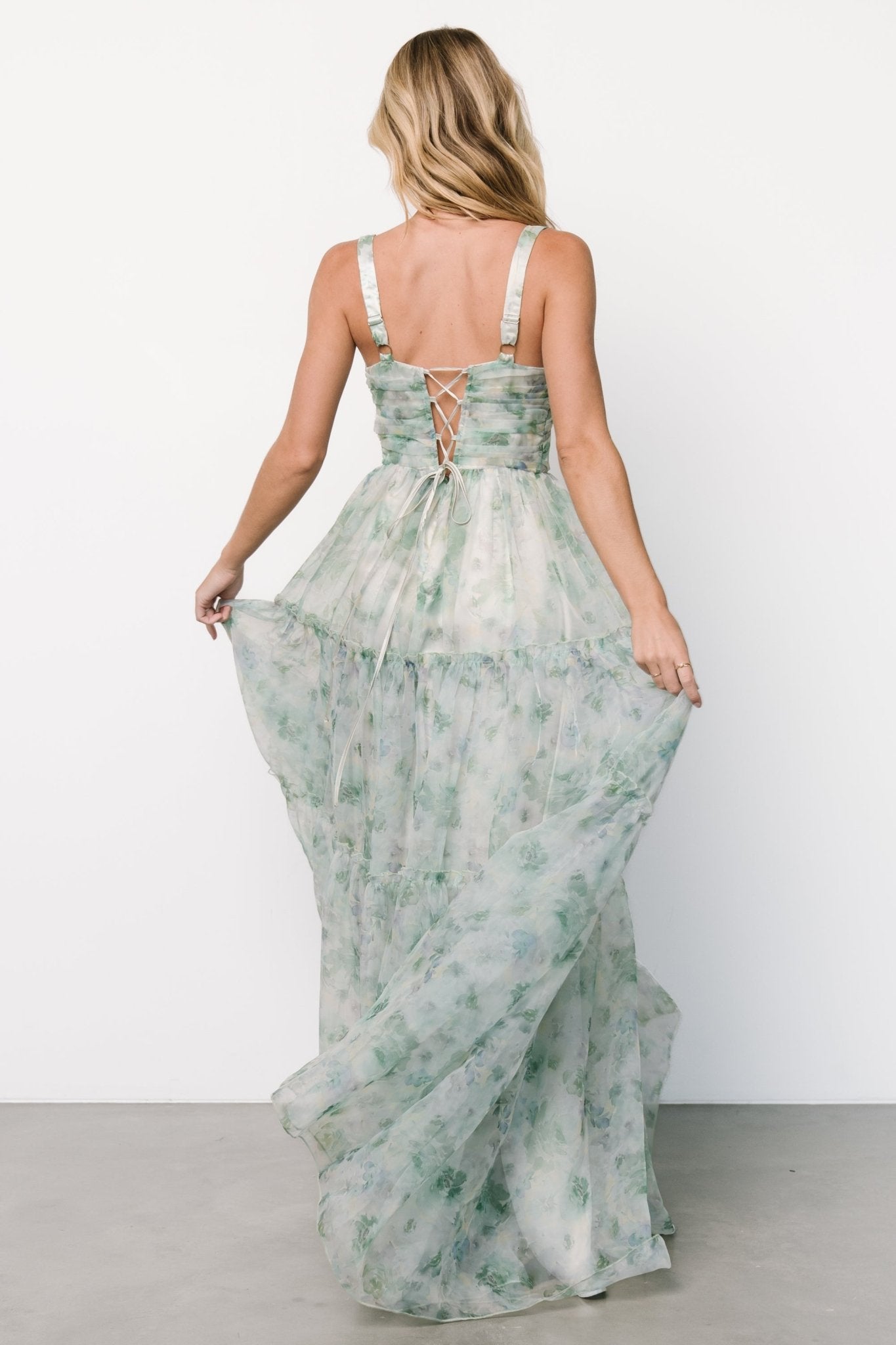 Sinclair Sweetheart Gown | Green Floral - Baltic Born