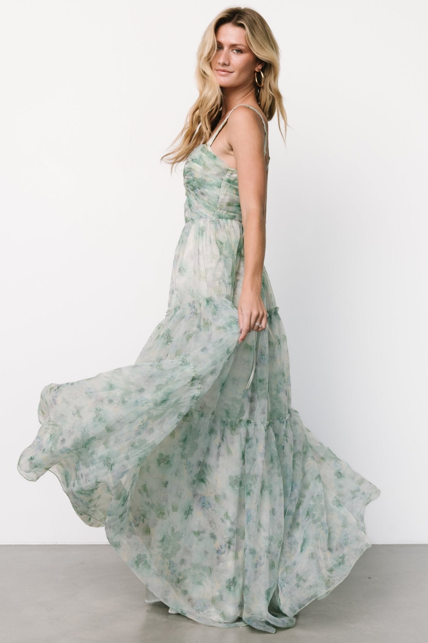 Sinclair Sweetheart Gown | Green Floral - Baltic Born