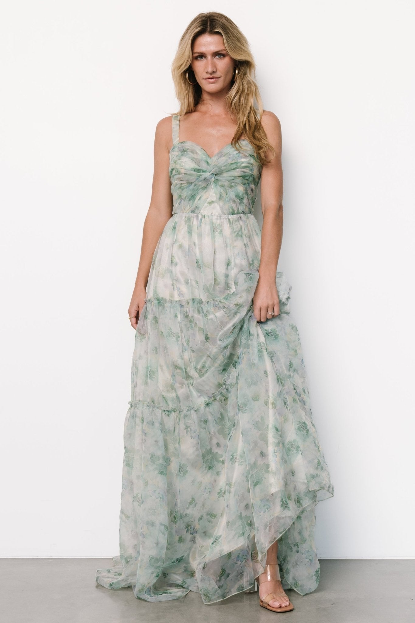 Sinclair Sweetheart Gown | Green Floral - Baltic Born