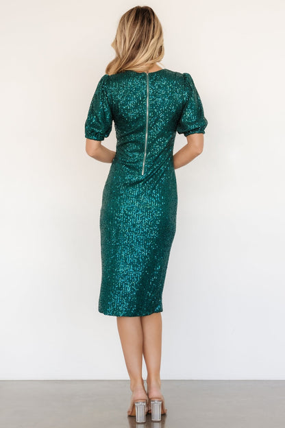 Socorro Sequin Midi Dress | Emerald - Baltic Born