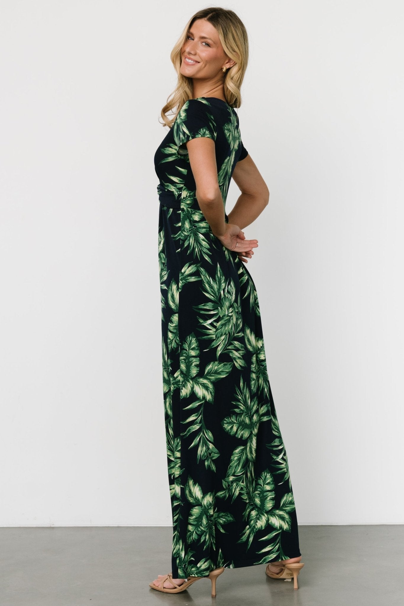 Soleil Maxi Dress | Black Leaf Print - Baltic Born