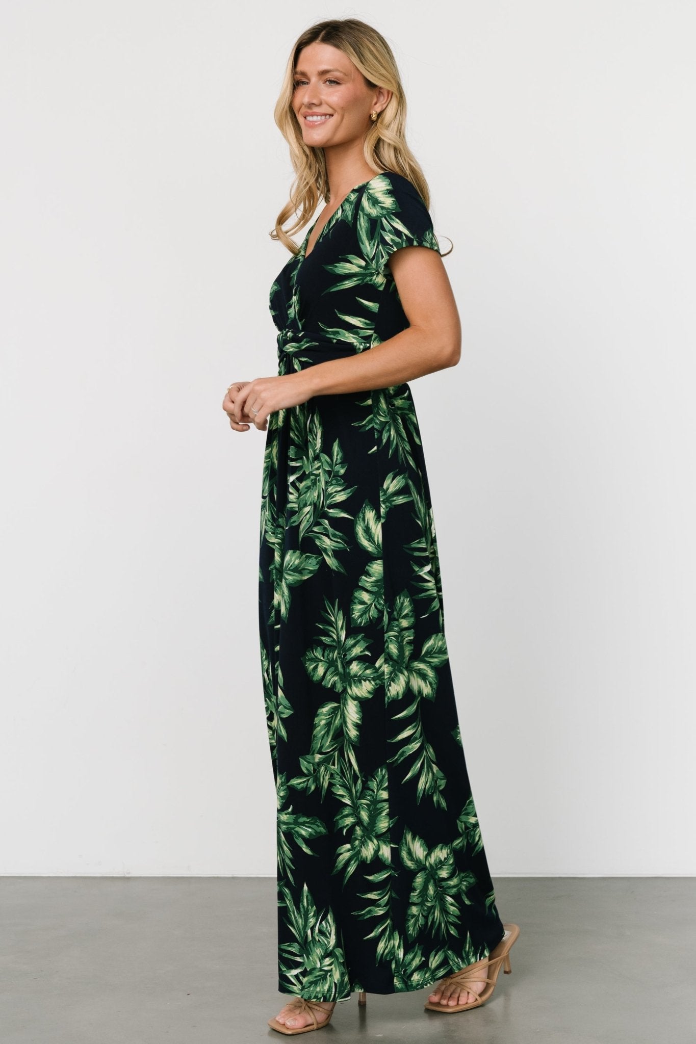 Soleil Maxi Dress | Black Leaf Print - Baltic Born