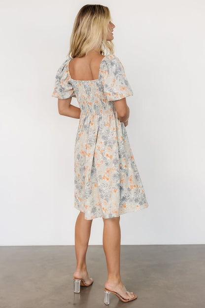 Sonnet Short Dress | Dusty Blue Print - Baltic Born