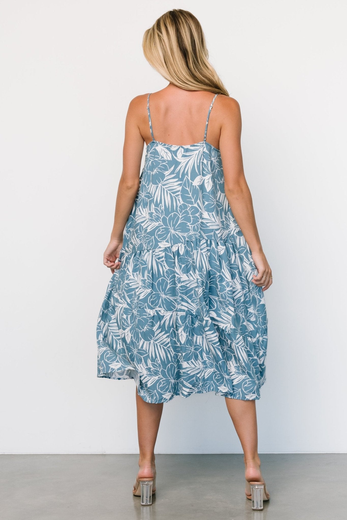 Sonora Midi Dress | Dusty Blue Print - Baltic Born