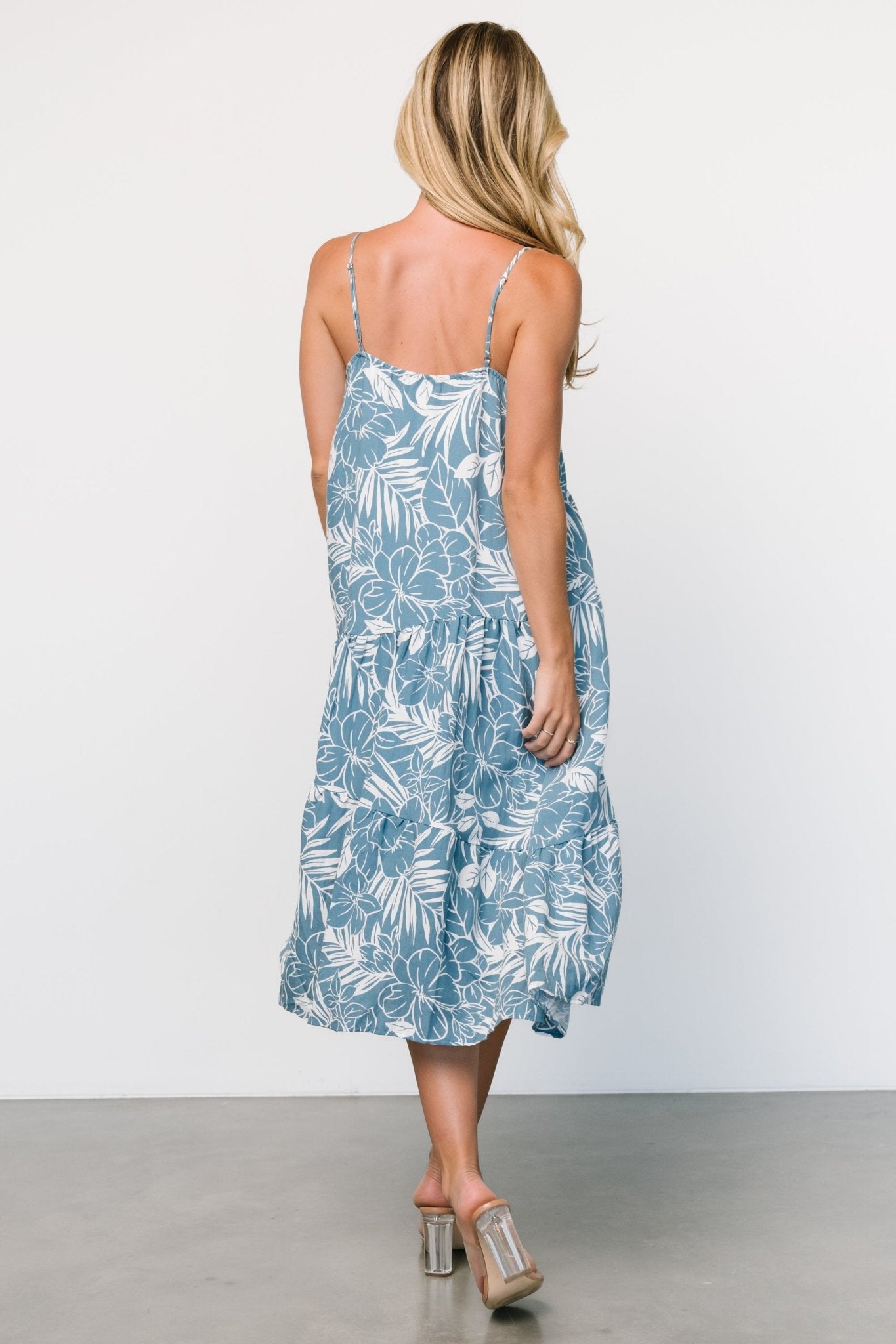 Sonora Midi Dress | Dusty Blue Print - Baltic Born