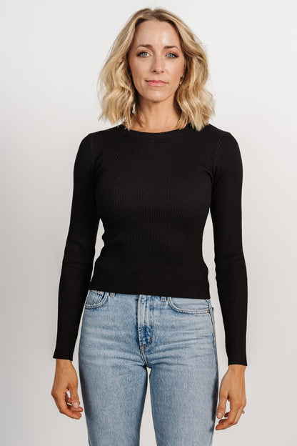 Sora Ribbed Top | Black - Baltic Born