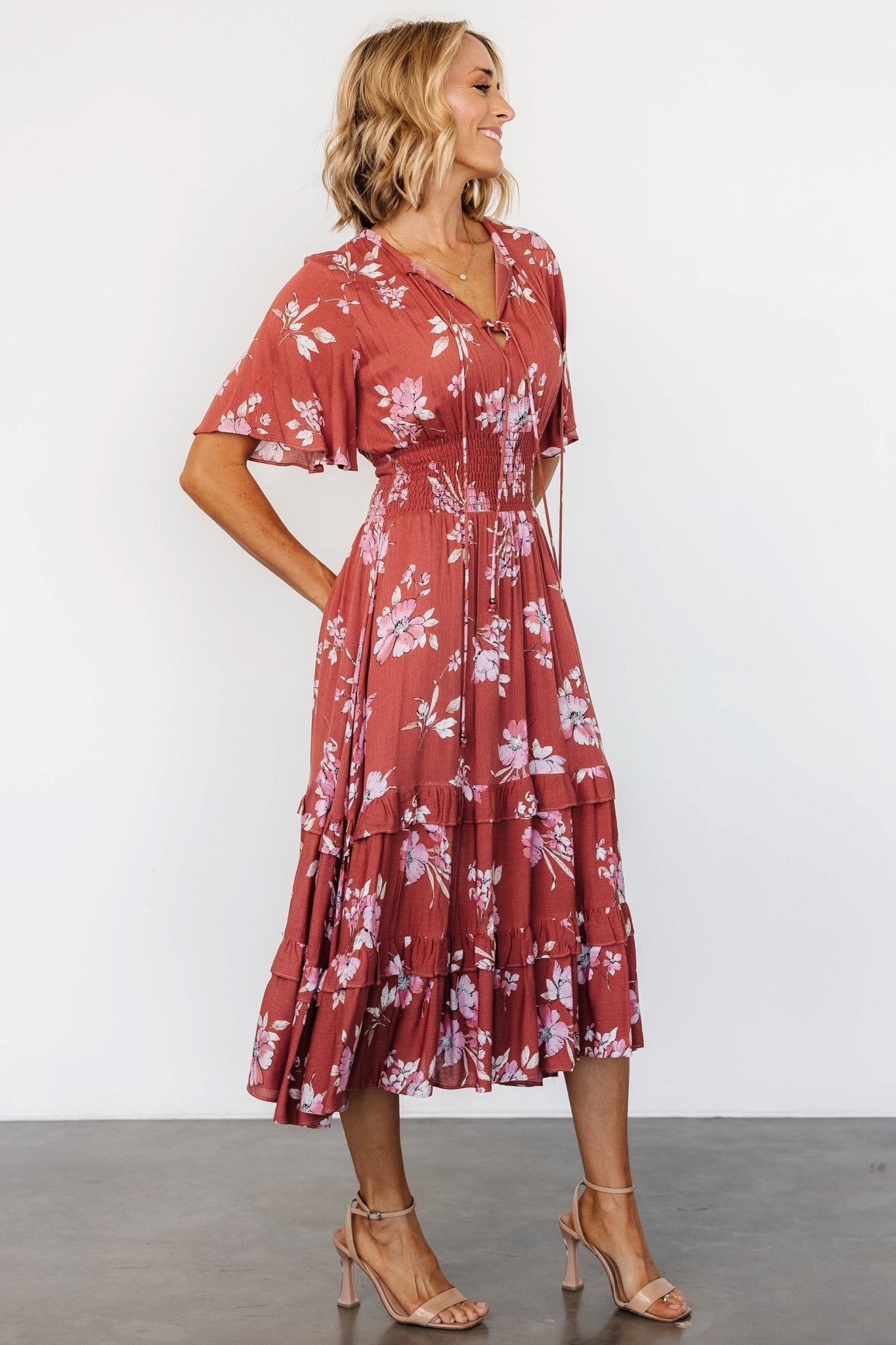 Spell Boho Midi Dress | Terracotta Floral - Baltic Born