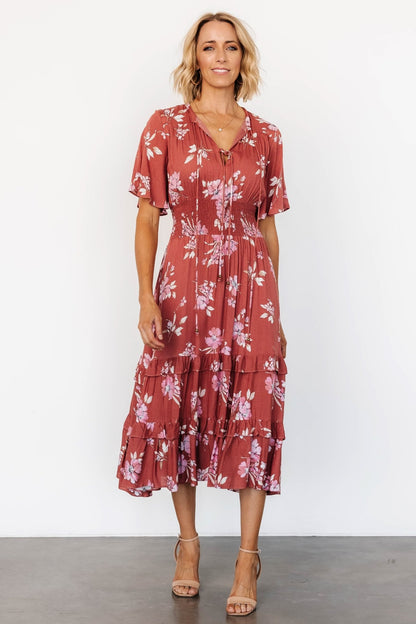 Spell Boho Midi Dress | Terracotta Floral - Baltic Born