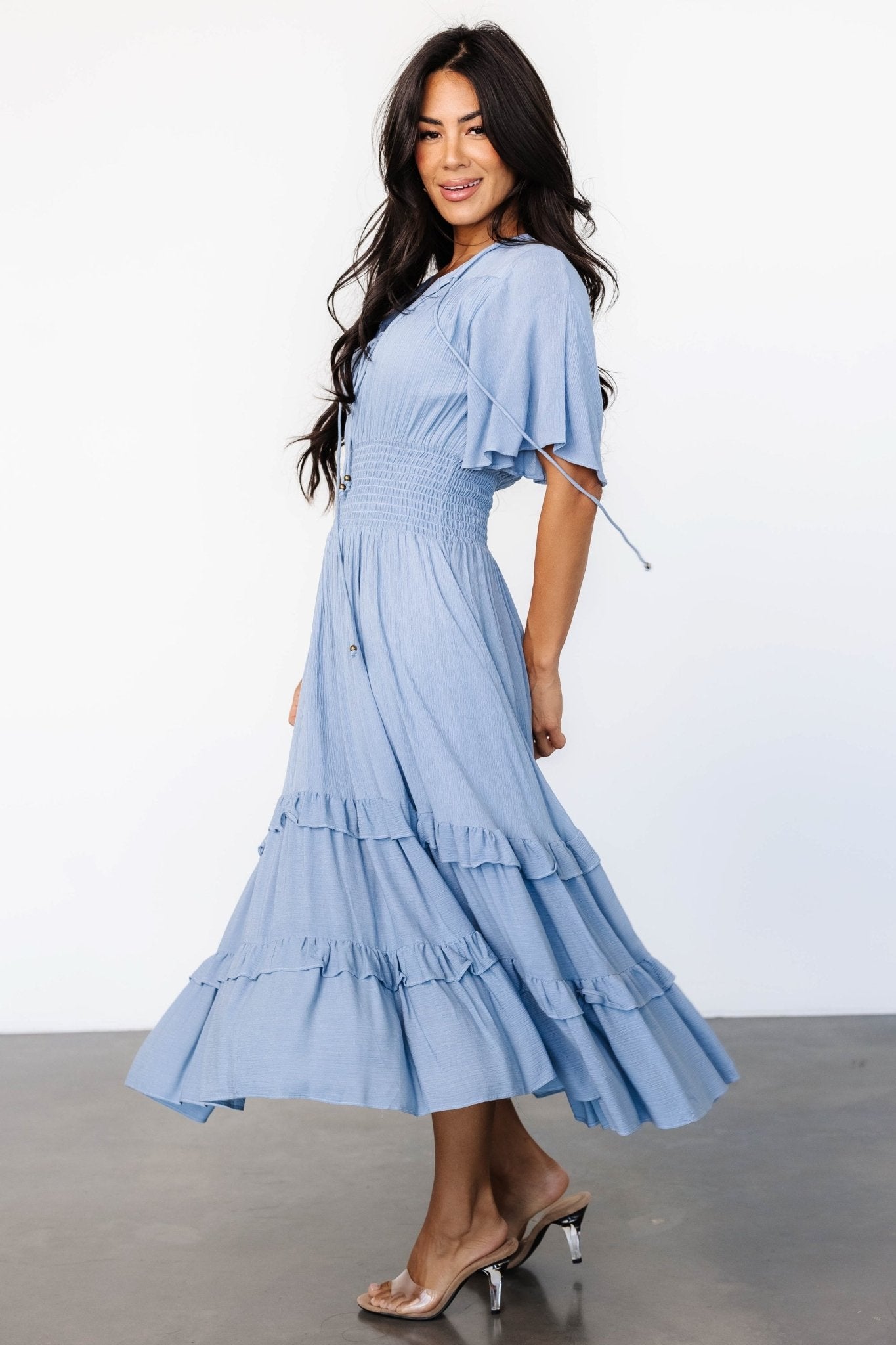 Spell Boho Midi Dress | Whisper Blue - Baltic Born