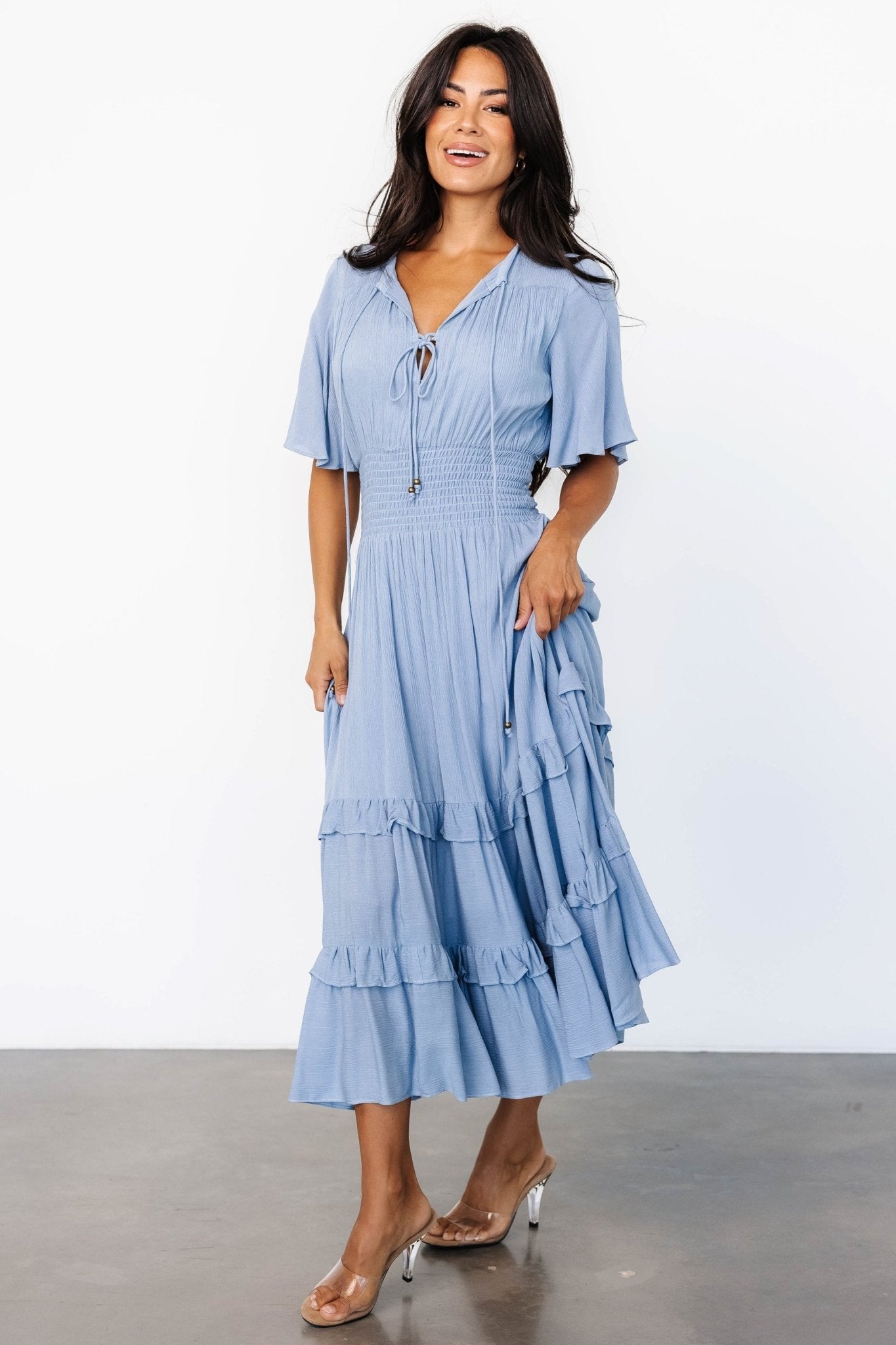 Spell Boho Midi Dress | Whisper Blue - Baltic Born