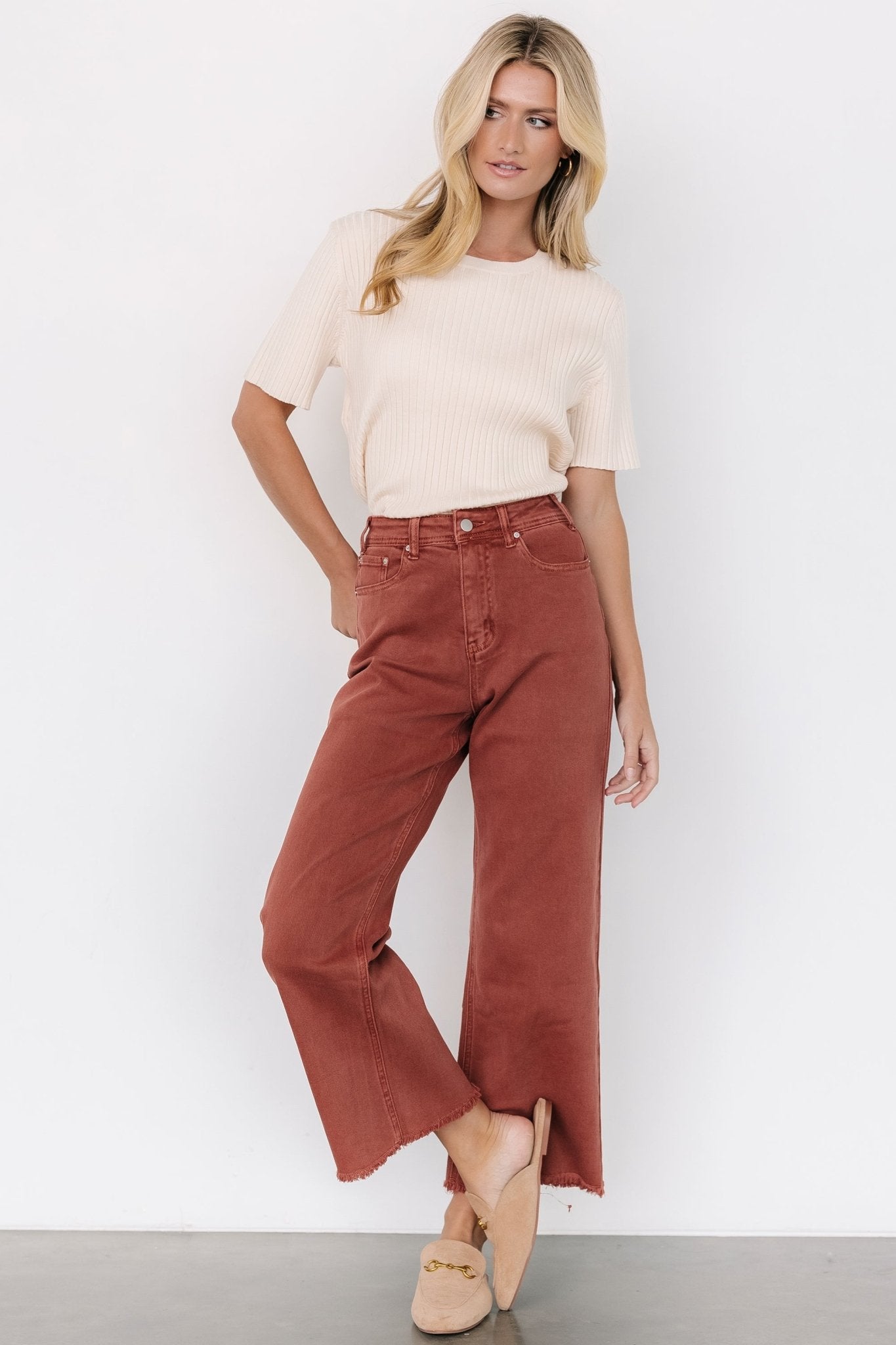 Split Hem Pants (terracotta)