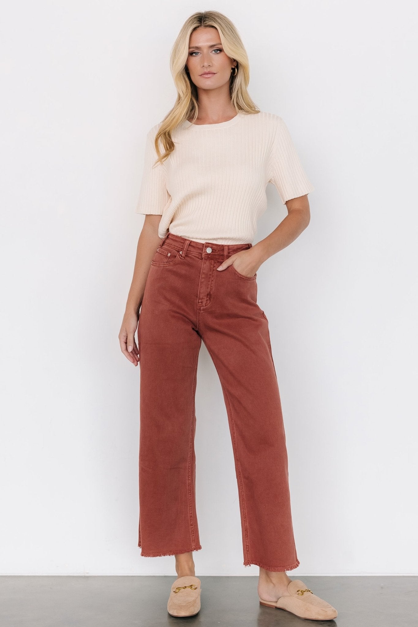 Spence Denim Pants | Terracotta - Baltic Born