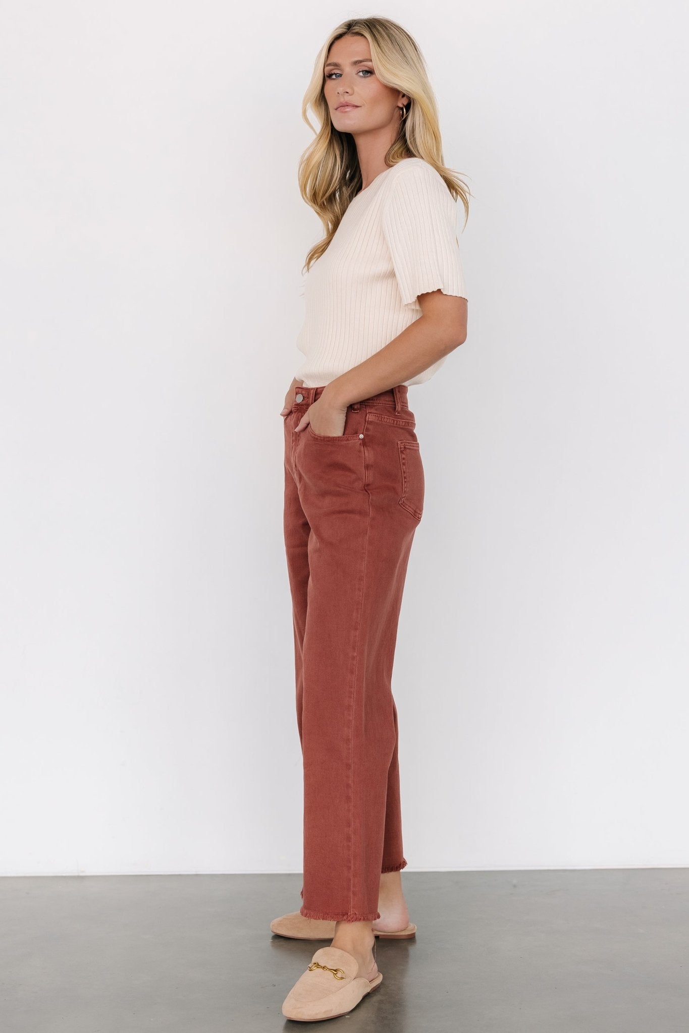 Spence Denim Pants | Terracotta - Baltic Born