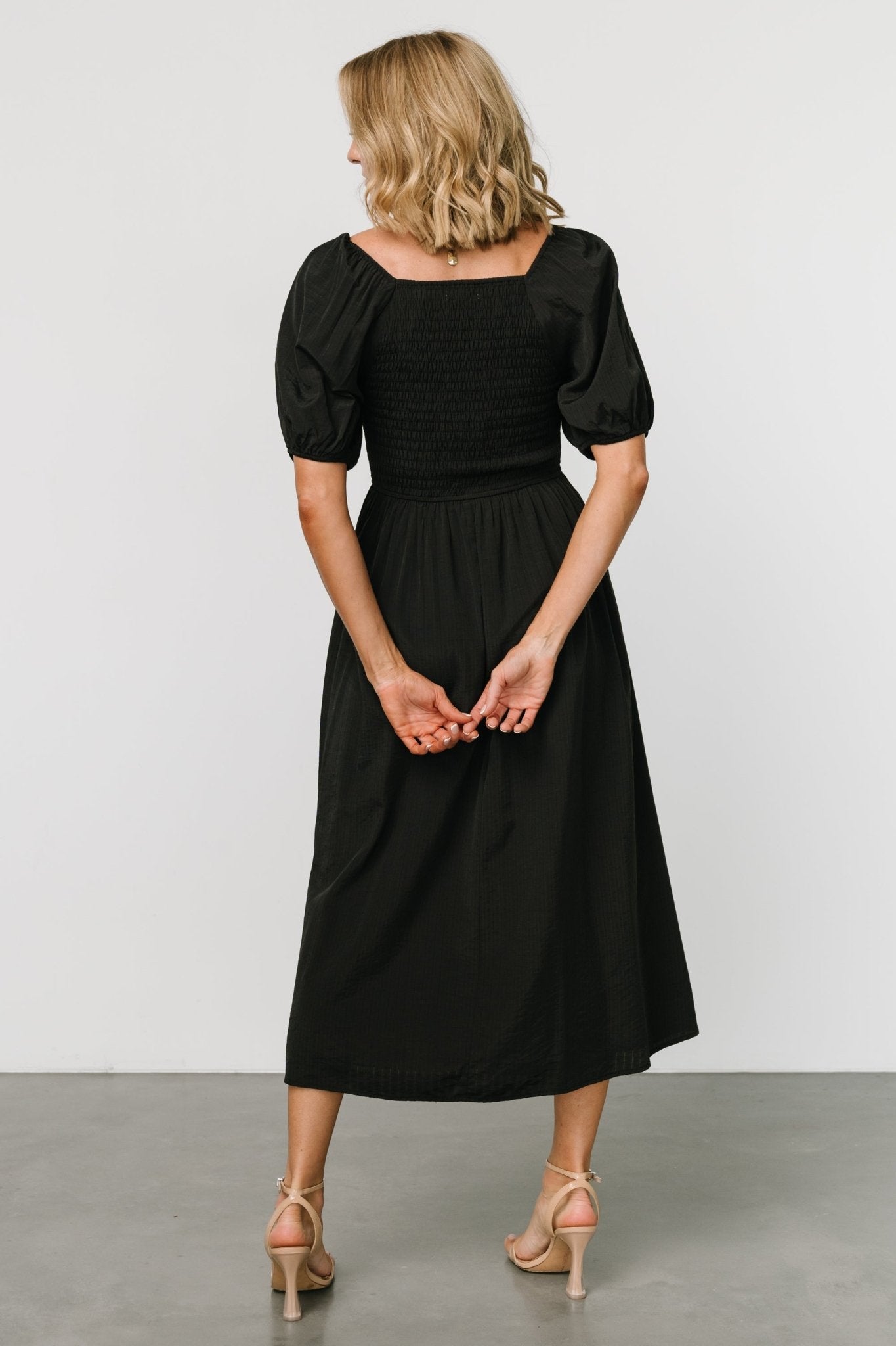 Stefania Midi Dress | Black - Baltic Born