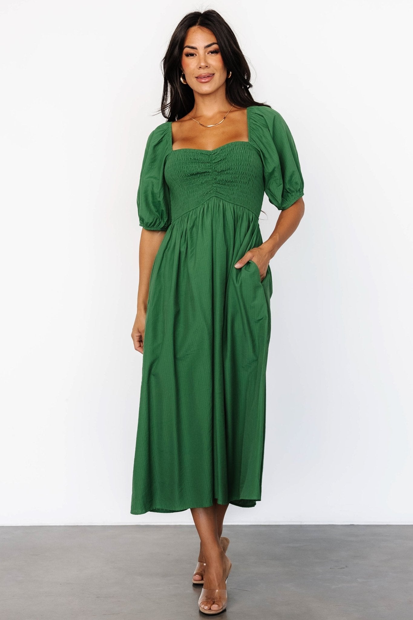 Stefania Midi Dress | Green - Baltic Born