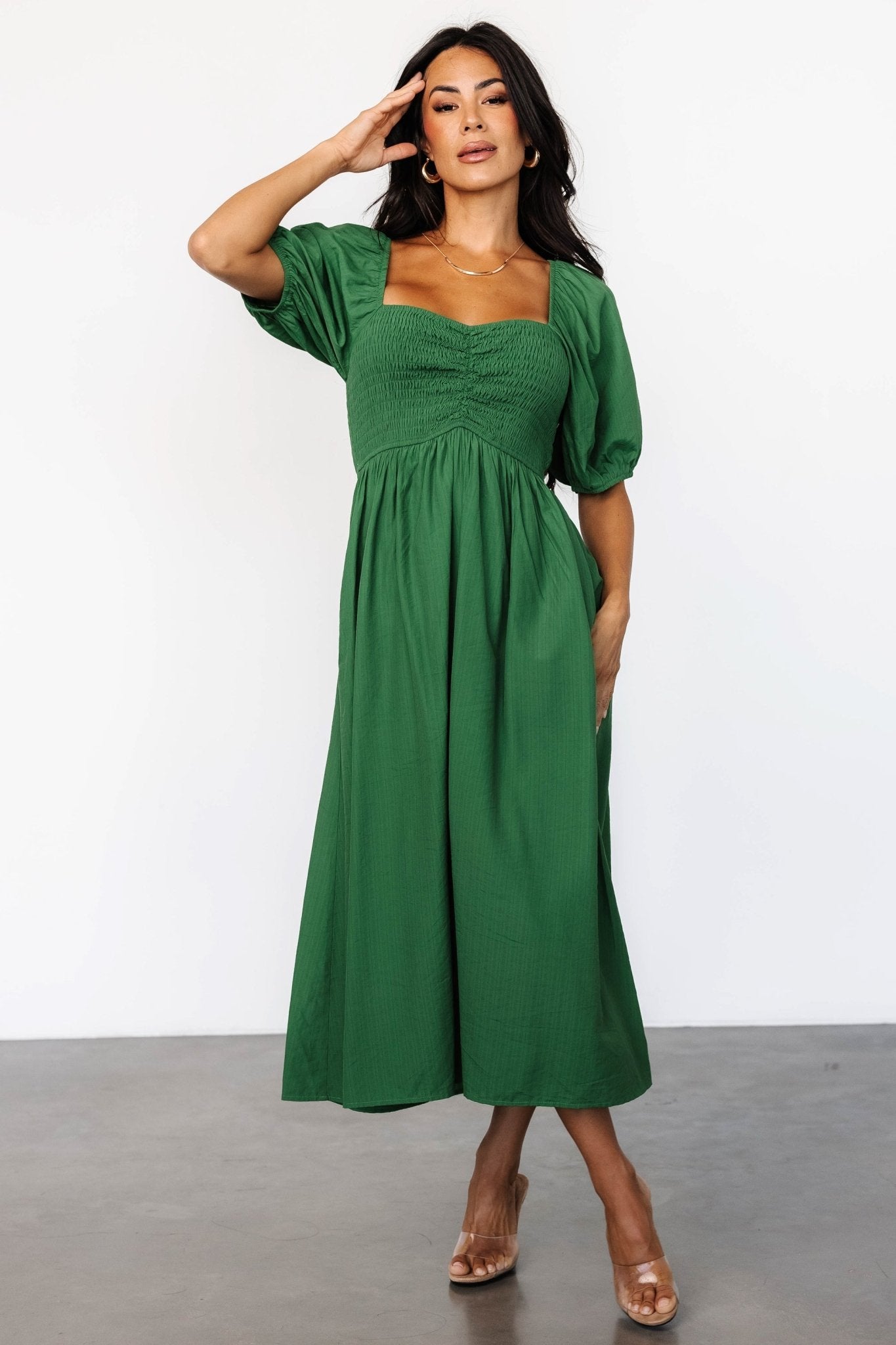 Stefania Midi Dress | Green - Baltic Born