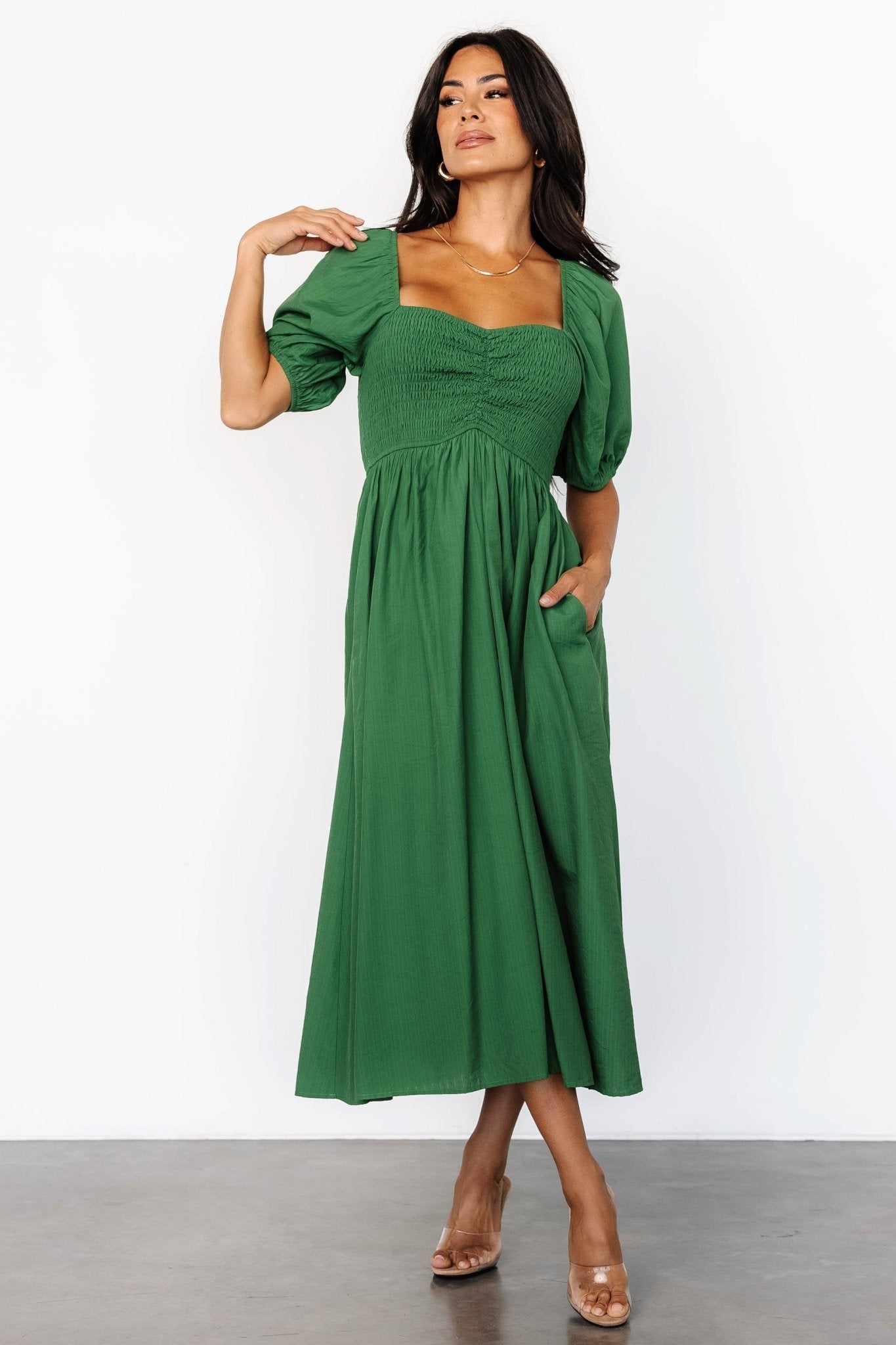 Baltic Born Womens Stefania Midi Dress | Green | Size: Small Baltic Born Womens Stefania Midi Dress | Green | Size: Small